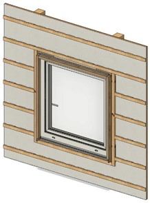 窓ヨーロッパ型窓の取付方法-A
⑩通気層胴縁の取付