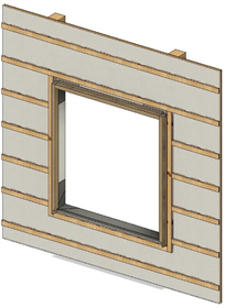 ヨーロッパ型窓の取付方法-B
⑥通気層胴縁の取付